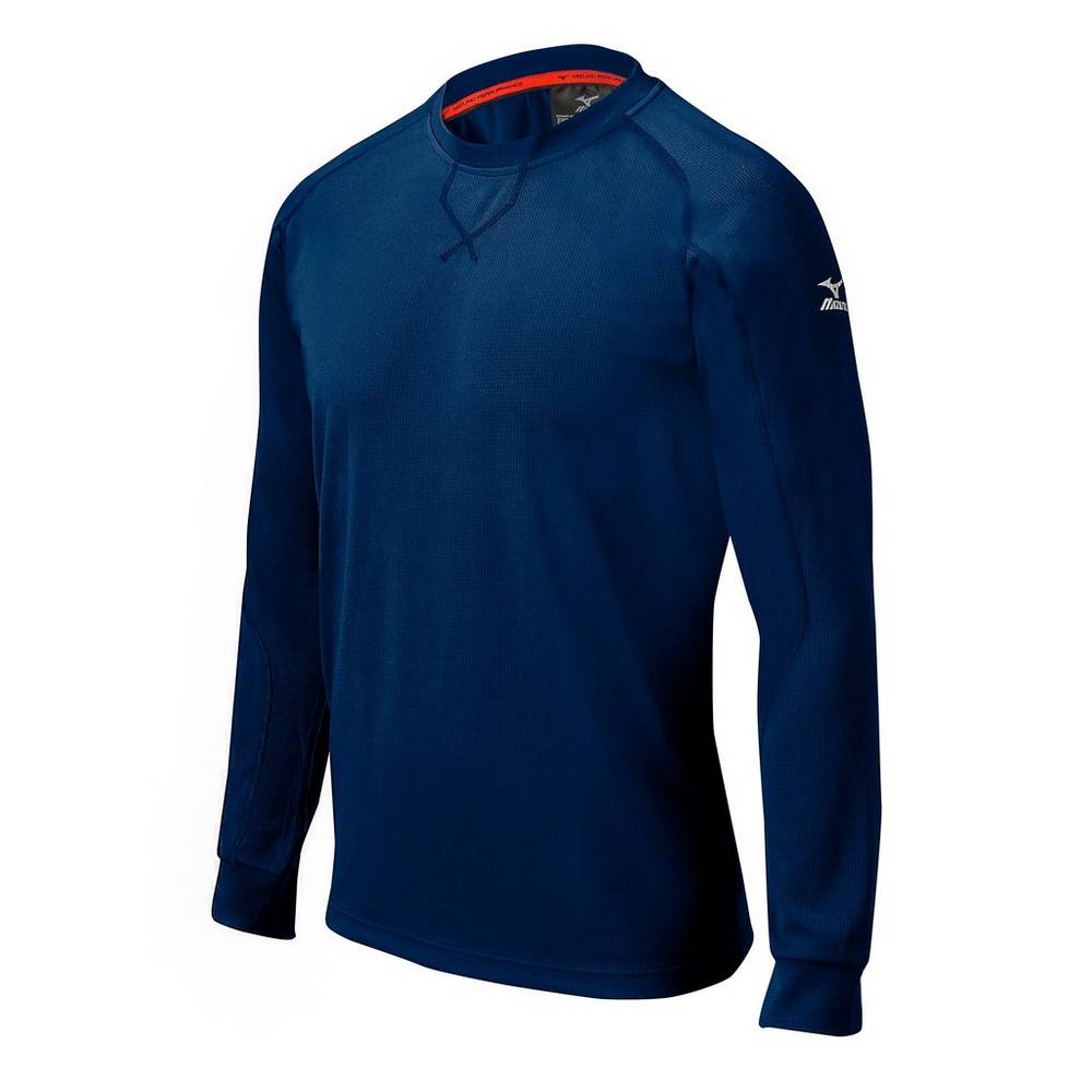 Blusa Mizuno Baseball Comp Long Sleeve Training - Homem - Azul Marinho - ZHVYD0385